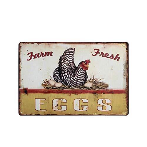 Metal Tin Signs Chicken Farm Fresh Eggs Plaque Sign Vintage Wall Poster Decals Plate Painting Bar Home Decoration Vintage
