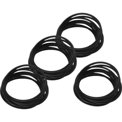 Set of 40 Stretchy Black Silicone Bracelets Kit Elastic Rubber Bands Bangles