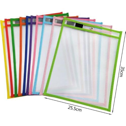 10Pcs Dry Erase File Folder Document Bag For Reusable Writing And Wiping Bags For Office And School Supplies