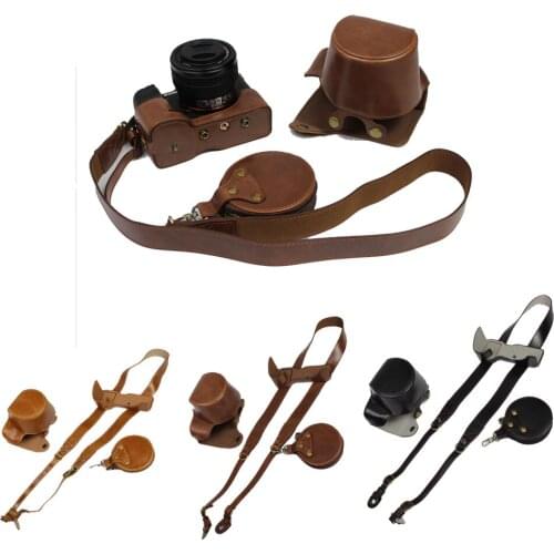 Luxury PU Leather Camera Case Cover For Sony A7C Alpha 7C ILCE-7C Camera Bag Shoulder Strap Battery Opening
