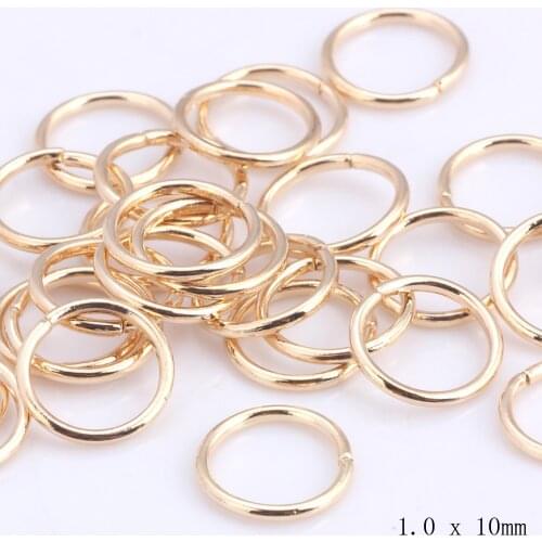 OlingArt Jump Ring Wire dia 1.0MM Loop Trail 10mm 200PCS/lot link loop KC Gold DIY Jewelry making Basic accessories Connector