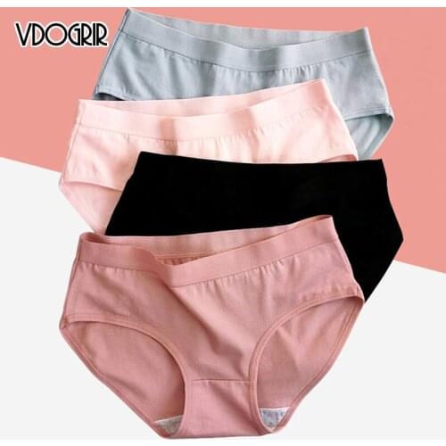 VDOGRIR Women Cotton Panties Underwear Seamless Mid Rise Comfortable Underpants Sexy Woman Solid Breathable Lingerie Panty M-XL