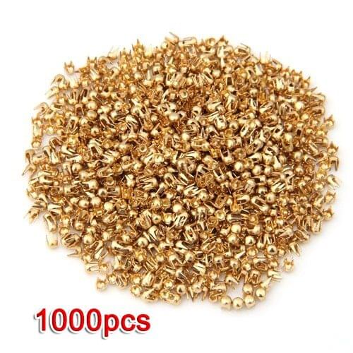 1000 Gold Tone Round Dome Rivet Spike Studs Spots DIY Rock Punk 2.5mm