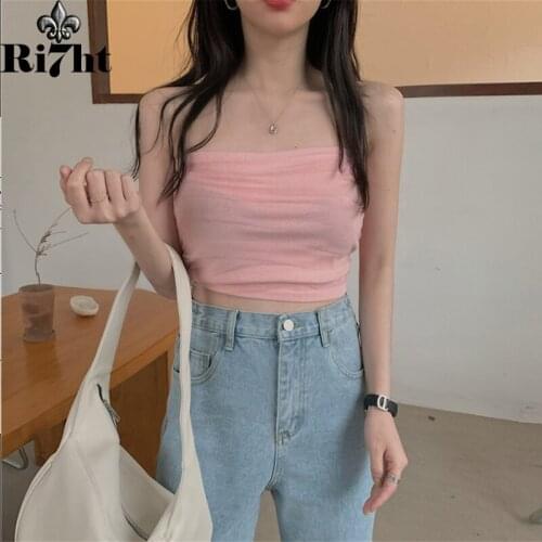 Spring and Summer New Sexy Strapless Mesh Tube Top Female Korean Version of Pure Color Used Navel Underwear Tube Top