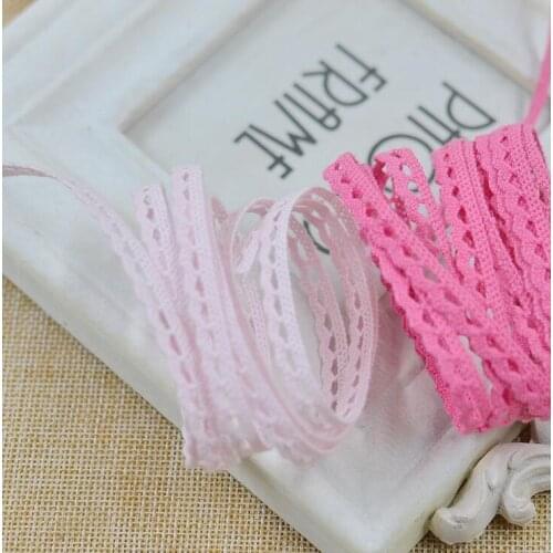 10 Meters DIY Handmade Patchwork Cotton Material Cotton Lace Ribbon Roseo Pink Color Cotton Lace Trim