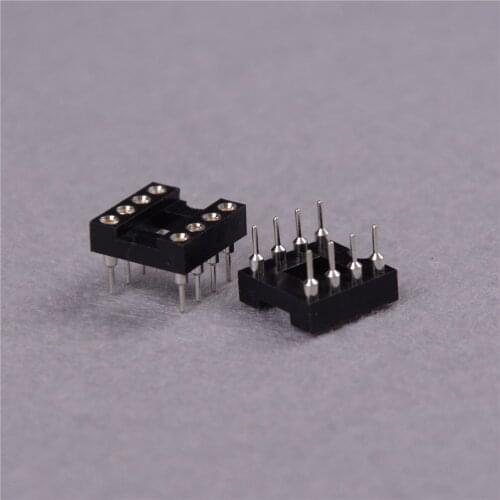 10pcs/lot Dip-8 Round Ic Socket 8 Pin 8pin 8p Round Hole Dip Ic Sockets Adaptor Solder Type