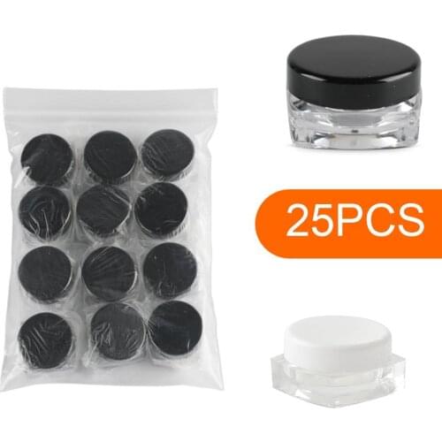 25Pcs Portable 3g Empty Plastic Sample Containers BB Cream Eyeshadow Jars Cases hot sale