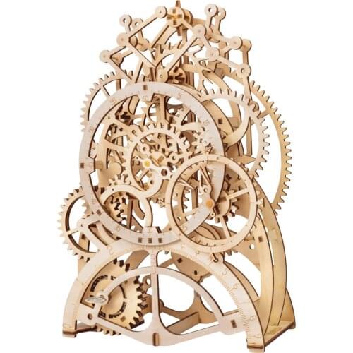Robotime 3D Wooden Mechanical Pendulum Clock Puzzle Toy Building Set Home Craft Decor Kit Birthday Gifts for Kids Adults
