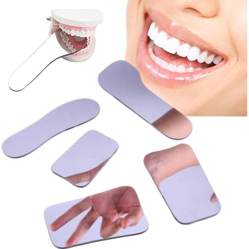 5 pcs/set Dental Double Side Mirrors Orthodontic Dental Photography Reflector Glass Coated titanium Intra Oral Dentist Mirrors