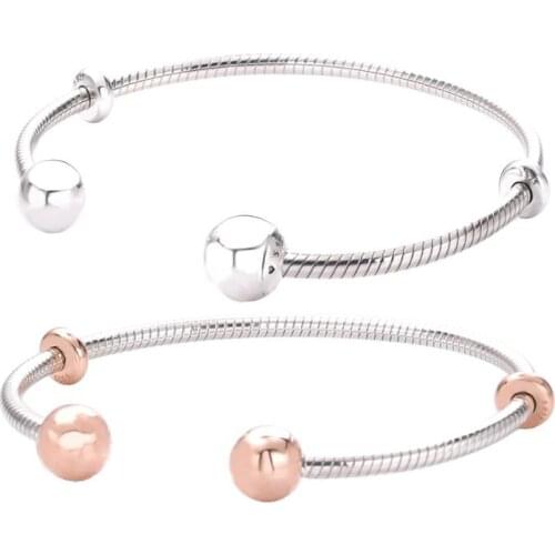 Ajax 925 Sterling Silver Bracelets For Women Simple Snake Chain Charm Bangle Jewelry Gifts For Women