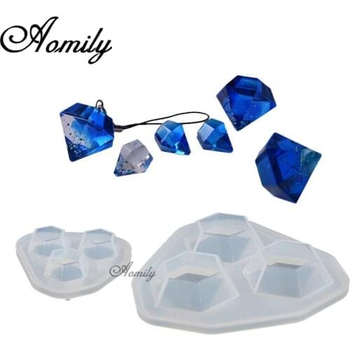 Aomily 3D Diamonds Shaped Silicon DIY Pastry Bar Ice Block Soap Mould Artwork Chocolate Jelly Candy Cake Bakeware Mold Gift