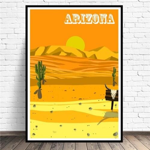 Arizona Travel Canvas Painting Art Print Poster Picture Wall Modern Minimalist Bedroom Living Room Decoration