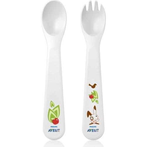 Avent Toddler Learning Fork & Spoons Travel Spoon and Fork Set - 12M