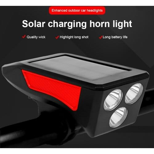 Bicycle Headlight 3 Led Mountain Bike Waterproof USB Charging Treasure Glare Riding Warning Solar Horn Front Tail Headlight