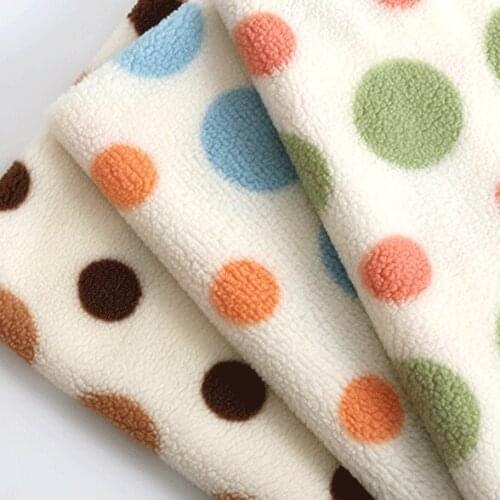 100*160cm Lamb Velvet Small Particles Printing Polka Dot Flannel Toys Childrens Clothing Bags Clothing Handmade DIY Fabric