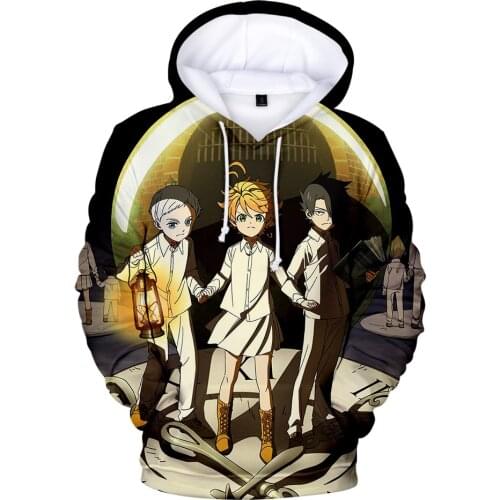 Creative The Promised Neverland Hoodies sweatshirts 3D Print Men Women Kids Autumn Winter Anime Hoodies Personality Teen Clothes