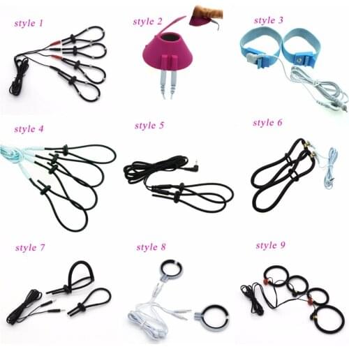 Electric Shock Cock Rings Penis Rings Ball Stretcher Bondage Sex Toys For Men Adult Games SM Sex Products 9 Style for Choose