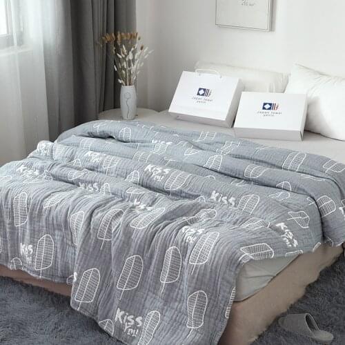 Summer Air-conditioning Cotton Towel Throw Blanket Thin Quilt for Adults and Teens Bedding Set Breathable Muslin Throws
