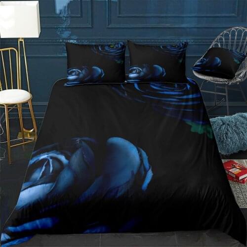 Blue flowers Quilt Cover Pillowcase 3Piece Comforter Bedding Set With Pillow Case Single Double Duvet Cover Home Decora