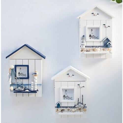 Creative decoration Mediterranean style key store case key cabinet wall hanging seabird sea tower key house storage case