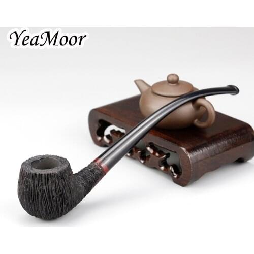 Creative Carved Briar Pipe 3mm Filter Tobacco Smoking Pipe 17cm Long Briar Wood Pipe Briar Tobacco Pipe Smoke Tool Set