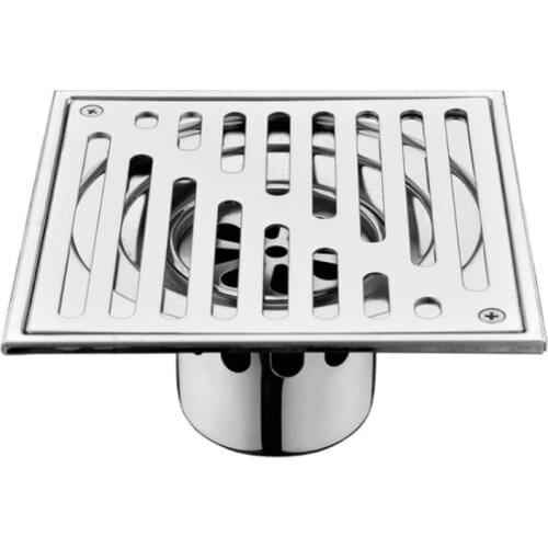 Stainless Steel Shower Square Drain Plug Cover Trap Anti-Odor Bathroom Floor Strainer Grate Waste Tile Insert Filter