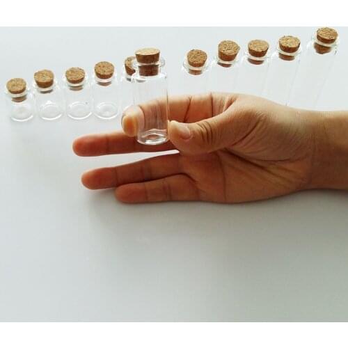 10pcs of 10ml small glass vials with cork tops bottles Little empty jars 22*50mm