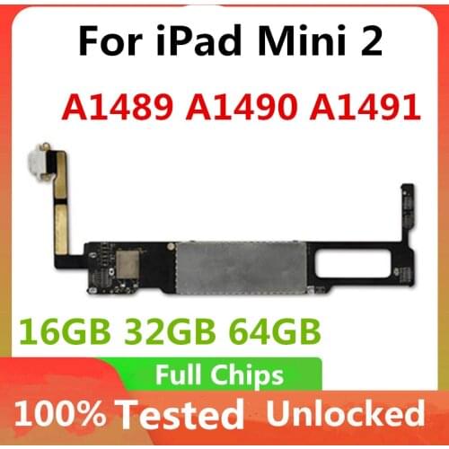 Free Shipping A1489 A1490 A1491 For iPad Mini 2 WiFi WLAN 3G Motherboard Original Unlocked Official Mainboard Logic Board Good