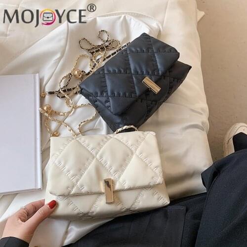 Mini Shoulder Bags Fashion Lattice Pattern Messenger Bag PU Leather Casual Women Solid Color Shoulder Bags for Women