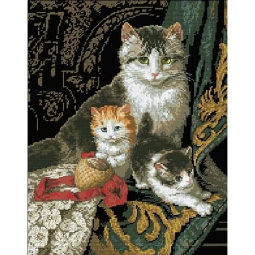 2014 new cotton threads diy 14ct counted cross stitch kits cats animals patterns embroidery sets European styles needlework