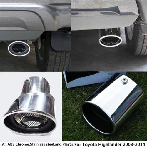 For Toyota Highlander 2008 2009 2010 2011 2012 2013 2014 car end pipe outlet cover dedicate stainless steel exhaust tip tail