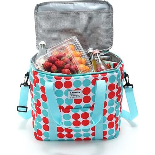 Outdoor Insulated Cooler Bag Leakproof Beach Cooler Zippered Tote Family Outdoor Lunch Bag Picnic Storage Bag Carry Tote Box