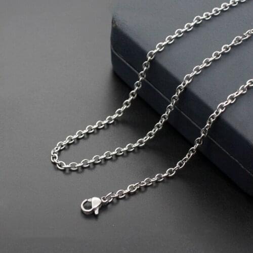 2mm 2.4mm 3mm Stainless Steel Link Silver Color Necklace Woman Men O Link Chain DIY Jewelry Necklace 16-24