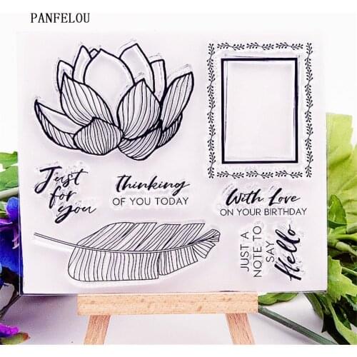 PANFELOU Lotus leaf Transparent Silicone Rubber Clear Stamps cartoon for Scrapbooking/DIY Easter wedding album