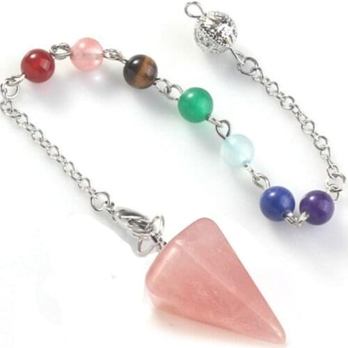 17 Styles Flower Of Life Dowsing Pendulum For Divination Cone Natural Stone Crystal Pendant Reiki Esoteric Spiritual Pendulos