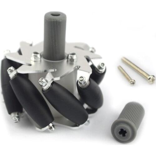 Right 60mm Aluminum Mecanum Wheels Compatible with Arduino Robot Project LE G O NXT and Servo Motor with Plastic Universal Hubs