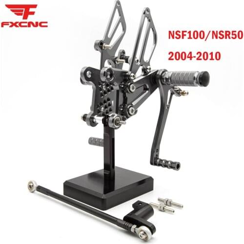 CNC Adjustable Motorcycle Rearset Footpeg For Honda NSF100 NSR50 NSF 100 NSR 50 2004-2010 2009 Footrest Rear Set Foot Peg Pedal