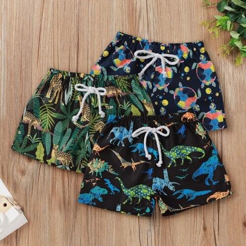 1-5Years Summer Baby Kids Boys Ocean Animal Print Beach Swimming Trunks Shorts traje de baño bebe niño Vacation beach pants M4
