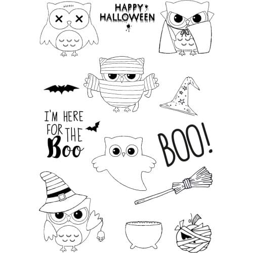 Halloween Cute Owls Cutting dies and Stamps For DIY Scrapbooking/Card Making/Album Decorative Silicone Stamp Crafts New Cut Die