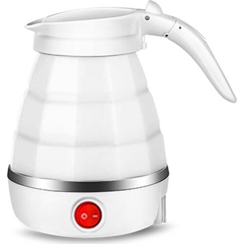 Silicone+Stainless Steel Folding Kettle Portable Water Kettle Travel Outdoor Camping Anti-dry Mini Electric Kettles Kitchen Tool