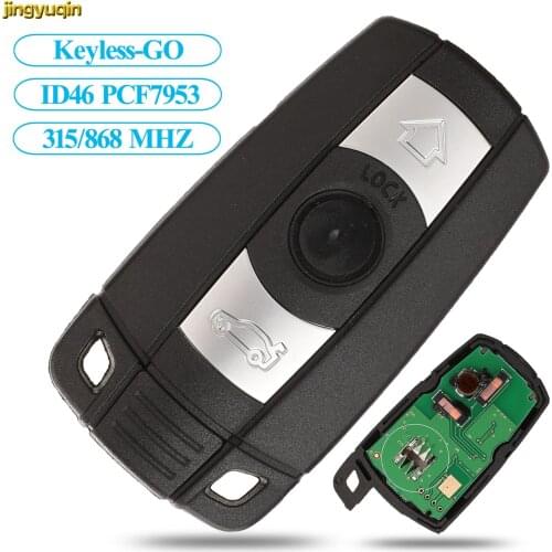 Jingyuqin Keyless-Go Smart Car Key 315/868 MHZ ID46 PCF7953 For BMW 3 5 Series CAS3 X5 X6 Z4 Remote Comfort Access Hands-Free