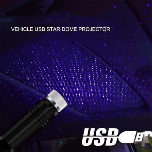 USB Powered Mini Car stage light Roof Starry Laser light Decorative Projector Atmosphere Galaxy Lamp Adjustable neck Bedroom