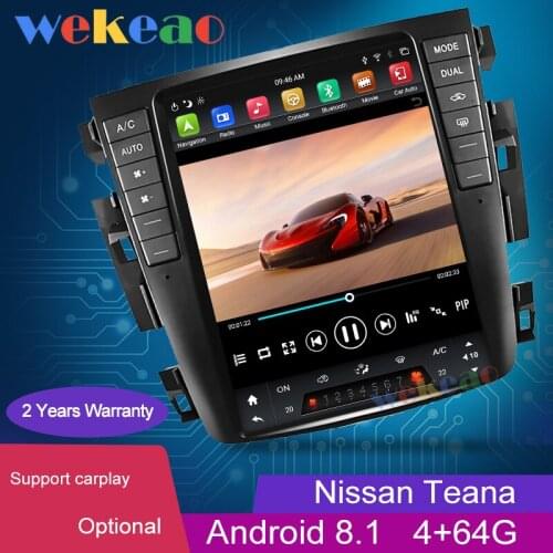 Wekeao 10.4" Vertical Screen Tesla Style 1 Din Android 8.1 Car Radio For Nissan Teana Car Dvd Player Auto GPS Navigation 4G WIFI