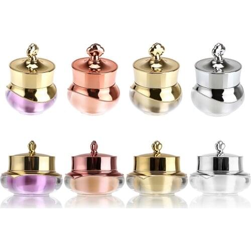 1 Pcs 5/10g Empty Acrylic Bottle Sample For Nail Art Hand Cream Sunscreen Makeup Cosmetic Cream Container With Crown Cap