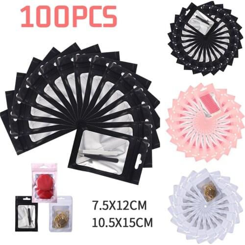 100PCs Translucent Zip Lock Bags Holographic Storage Bag Xmas Gift Packaging Socks Sexy Lingerie Glove Cosmetics