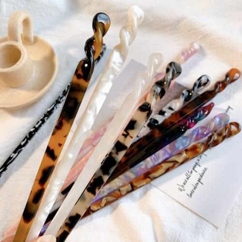 12 colors Hair Sticks Acetate Headbands For Women Elegance Lady Hairpins Fashion Hair Clip Hair Accessories Headwear