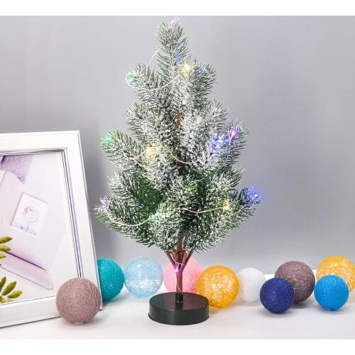 35CM Shiny Artificial Tree Luminous Christmas Tree Desktop Immortal Decoration Home Christmas Ornaments navidad arboles
