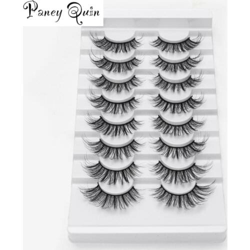 8pairs/Set 3D Mink Lashes Natural False Eyelashes Dramatic Volume Fake Lashes Makeup Eyelash Extension Silk Eyelashes Wholesale