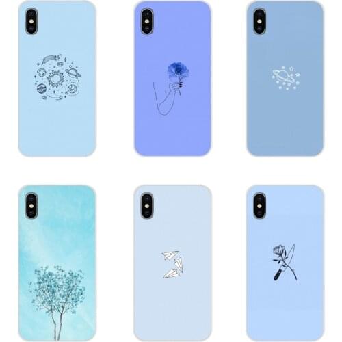 Accessories Phone Cases Covers Blue minimalist For Huawei G7 G8 P8 P9 P10 P20 P30 Lite Mini Pro P Smart Plus 2017 2018 2019
