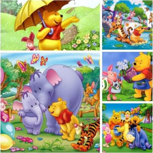 Disney Full Square Drill 5D Diamond Painting "Friends of Winnie The Pooh" Diamond Embroidery Mosaic Kids Home Decoration Gift